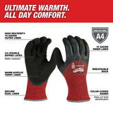 Milwaukee Small Red Latex Level 4 Cut Resistant Insulated Winter Dipped Work Gloves